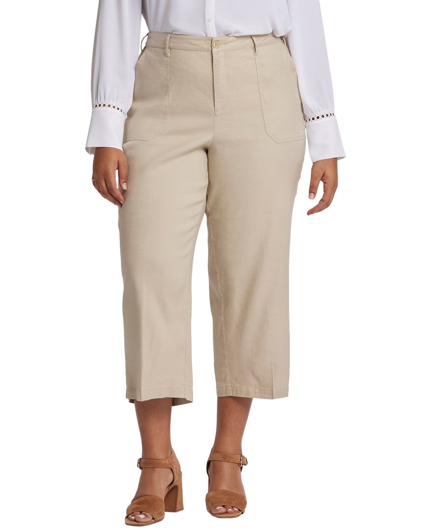 Nydj Plus Cargo Feather Cropped Jean Black