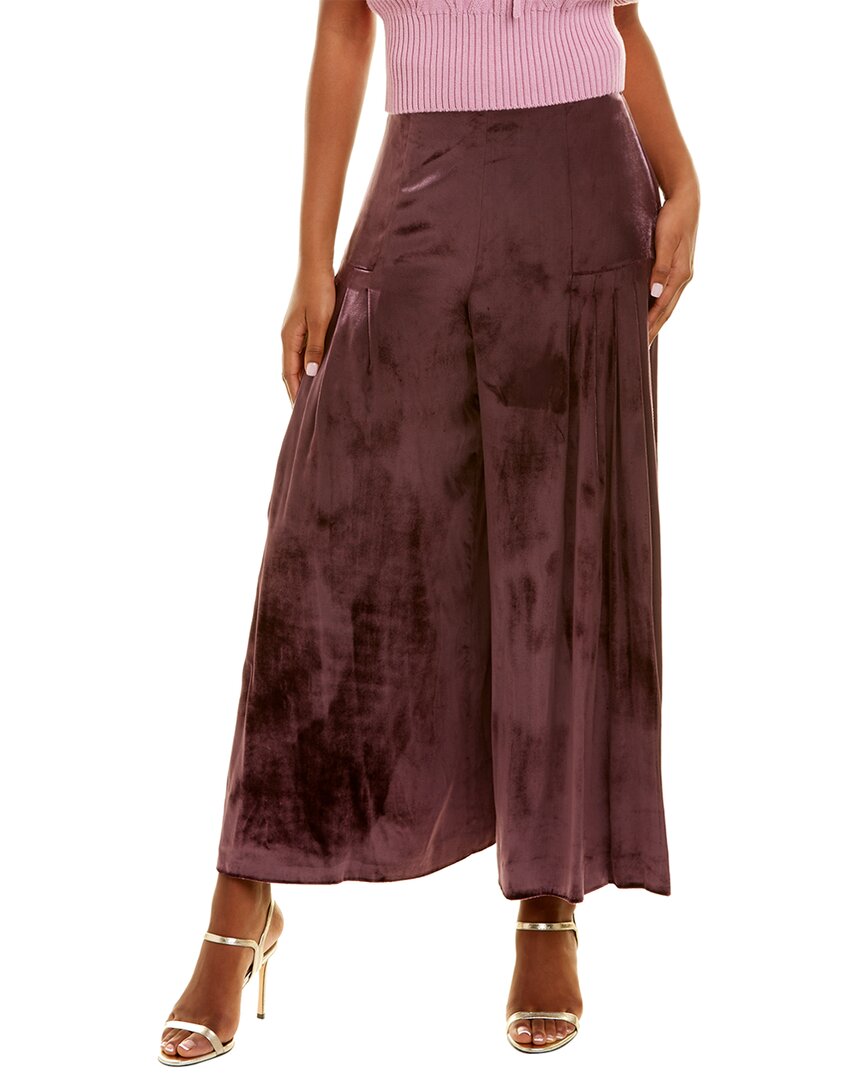 Temperley London Breeze Silk-Blend Trouser Purple 8