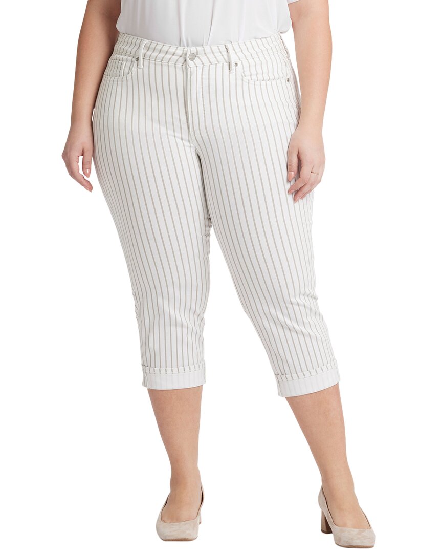 Nydj Plus Marilyn Beach Cruise Stripe Crop Jean Blue