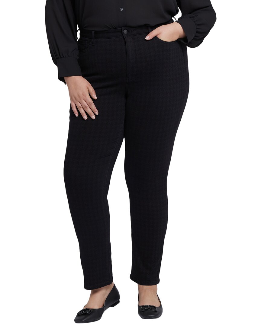Nydj Plus Sheri Houndstooth Luxe Burnout Slim Jean Multi
