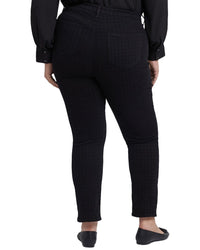 Nydj Plus Sheri Houndstooth Luxe Burnout Slim Jean