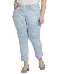 Nydj Plus Marilyn Marian Annabella Print Ankle Crop Jean Multi