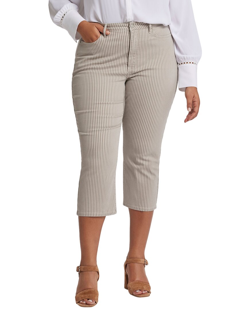 Nydj Plus Joni Sandbar Stripe Capri Jean Multi