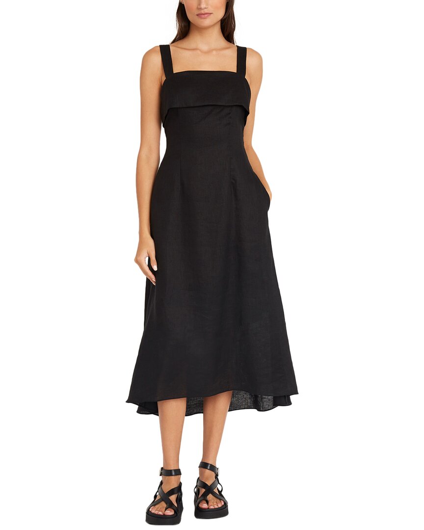 Luxely Linen Midi Dress 10 Grey Multi