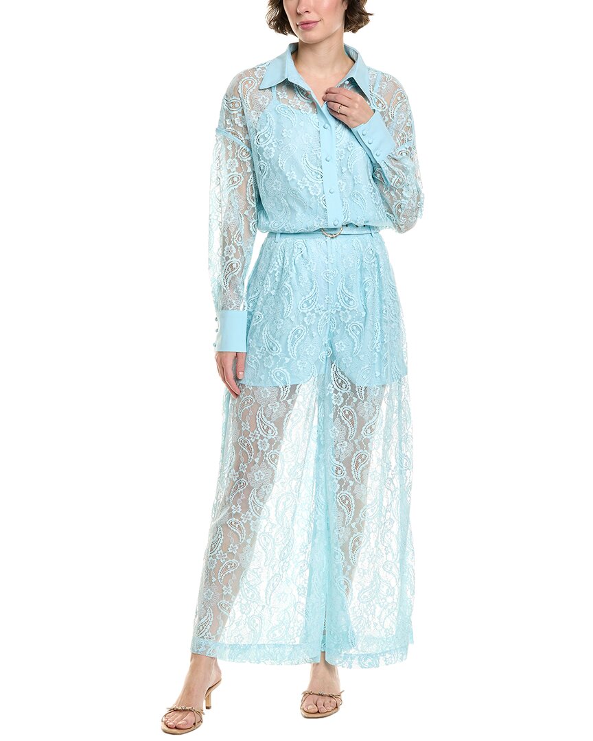 Beulah 2Pc Shirt & Pant Set Blue