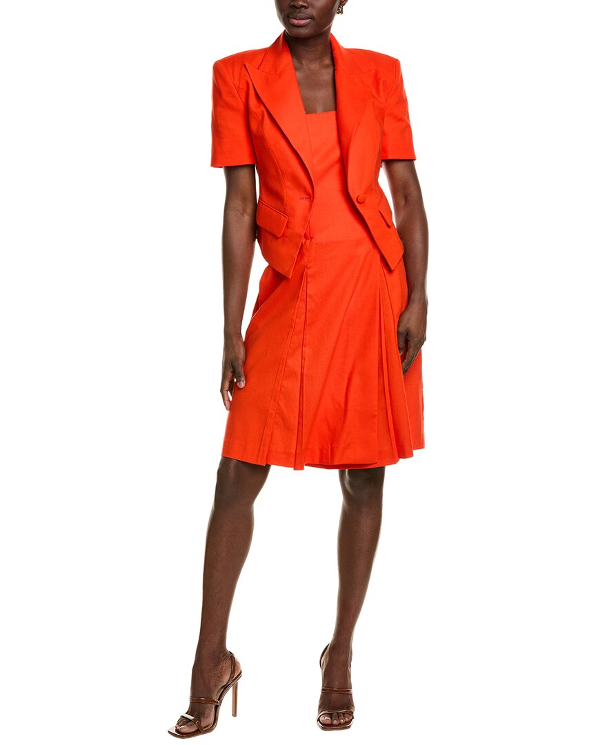 Bgl 2Pc Linen-Blend Blazer & Dress Set