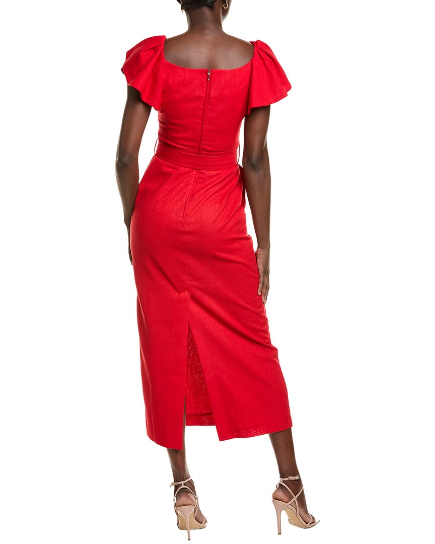 bgl midi dress Bgl Linen-Blend Midi Dress, 4 / Red