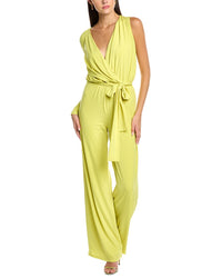 Halston Felix Jersey Jumpsuit 0 Yellow