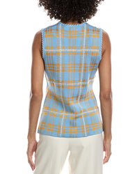 Lela Rose Jacquard Plaid Top
