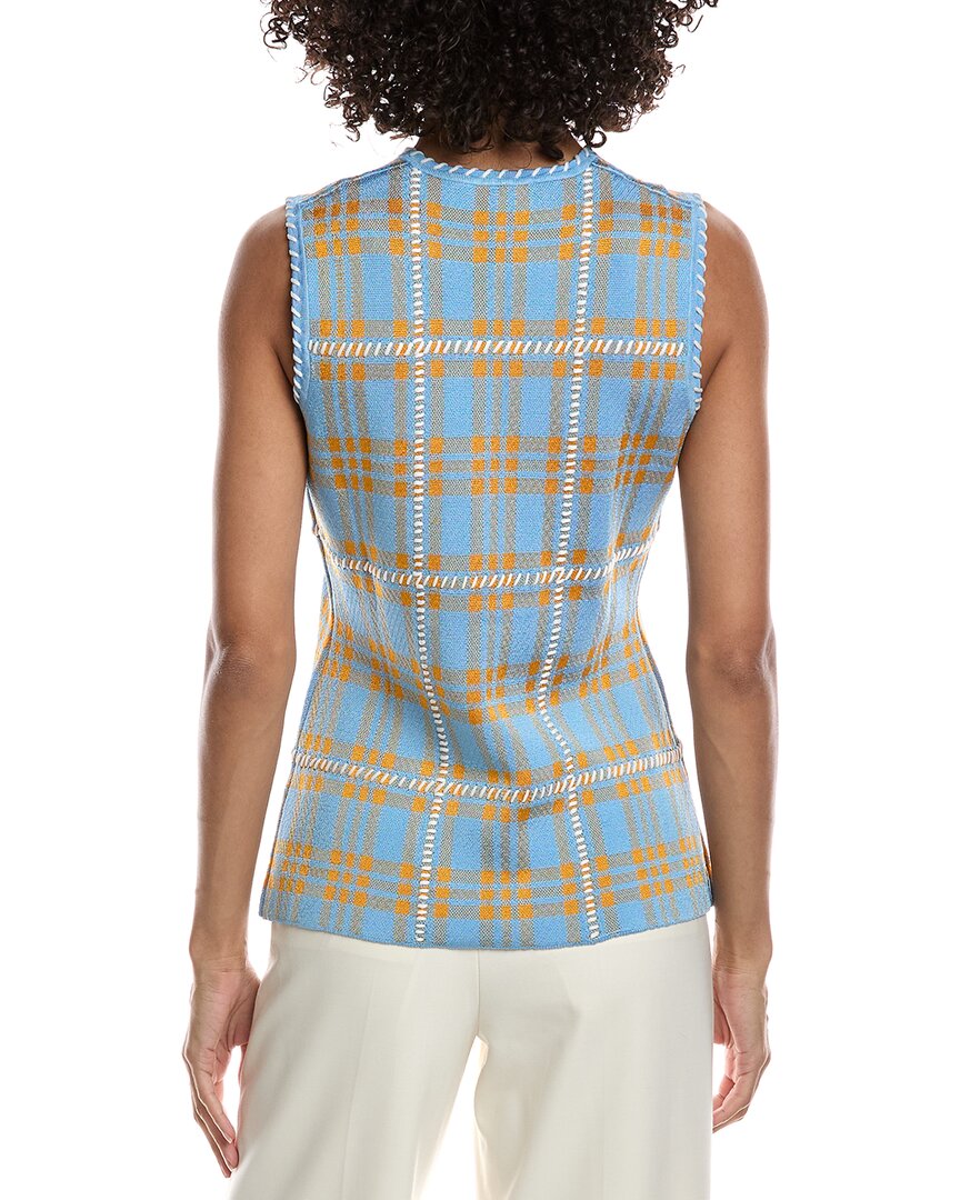 Lela Rose Jacquard Plaid Top