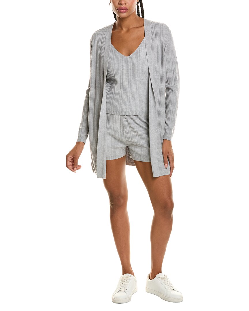 525 America 3Pc Azalea Ribbed Short Set