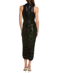 Carla Ruiz Metallic Cowl Neck Midi Dress