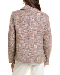 CeCe Cece Short Swing Bow Buttons Wool-Blend Jacket