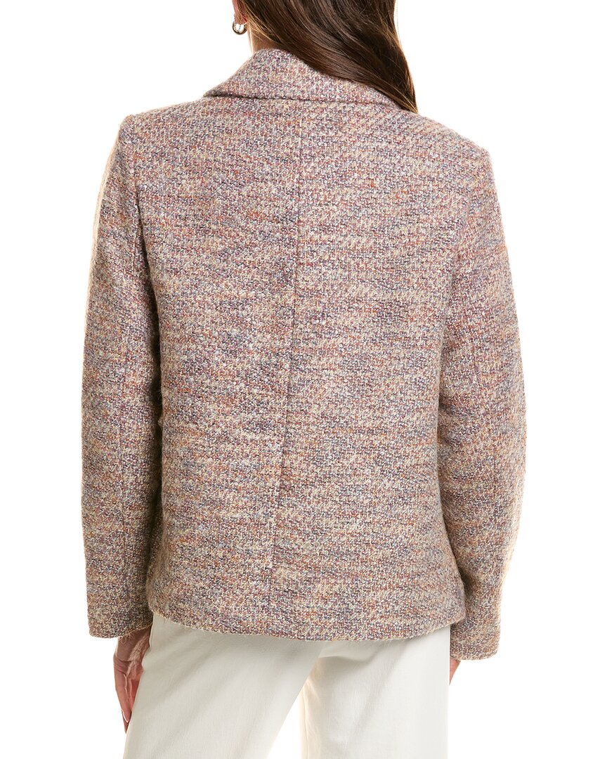 CeCe Cece Short Swing Bow Buttons Wool-Blend Jacket