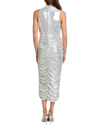 Carla Ruiz Metallic Cowl Neck Midi Dress