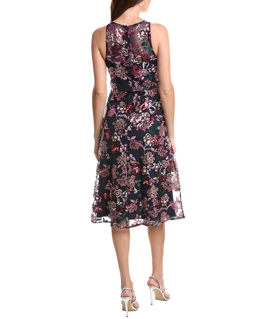 Adrianna Papell Embroidered Sequin Midi Dress