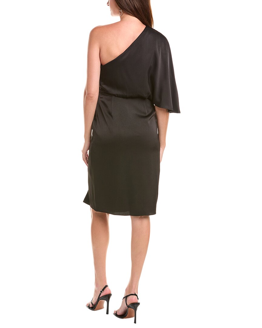 Aidan Mattox One-Shoulder Cape Sleeve Sheath Dress