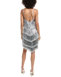 Tadashi Shoji Remedy Metallic Fringe Mini Dress