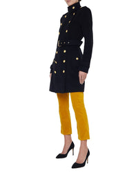 L'agence Nalini Long Wool-Blend Military Coat