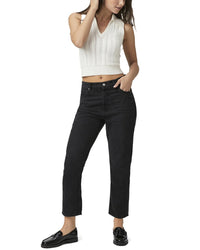 Paige Billy Dark Dawn Distressed Crop Jean