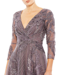 Mac Duggal 3/4 Sleeve Midi Dress