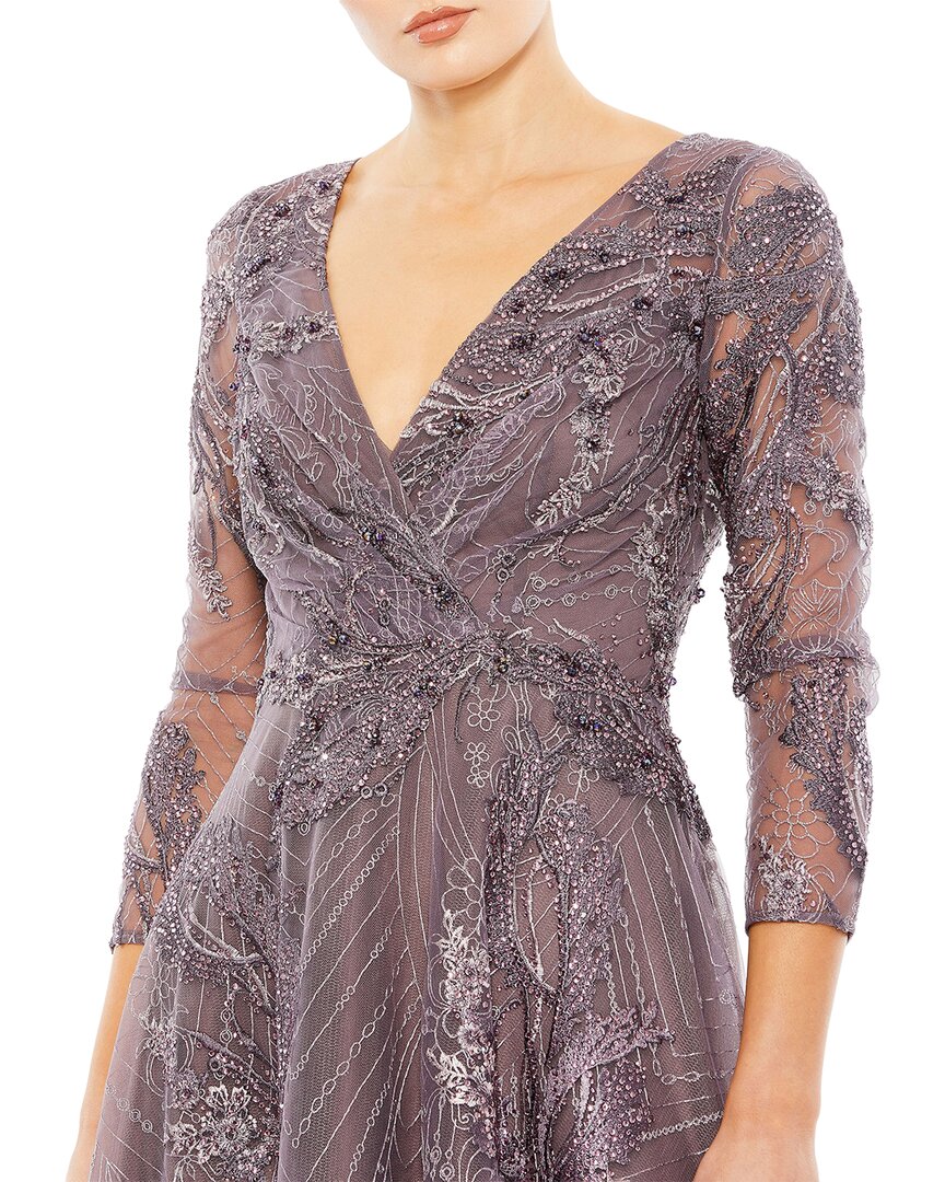 Mac Duggal 3/4 Sleeve Midi Dress