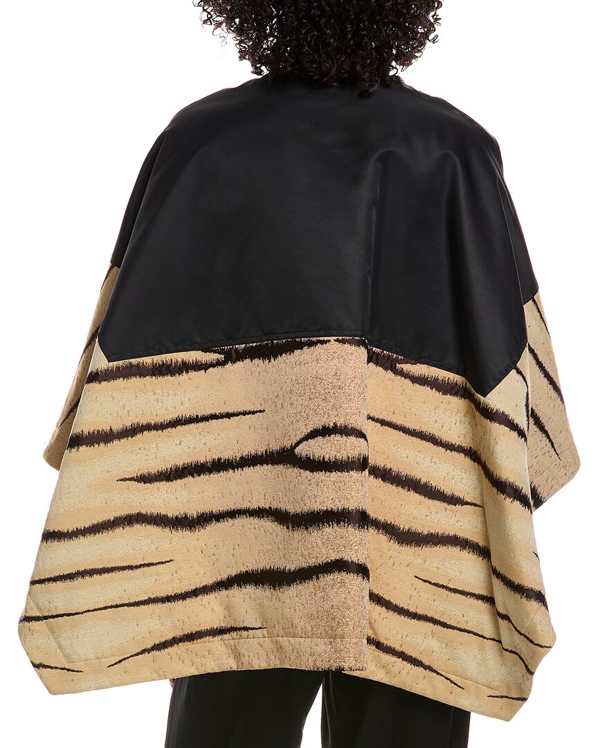 Valentino Jacquard Wool-Blend Down Poncho