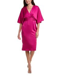 Theia Kimono Satin Cocktail Dress