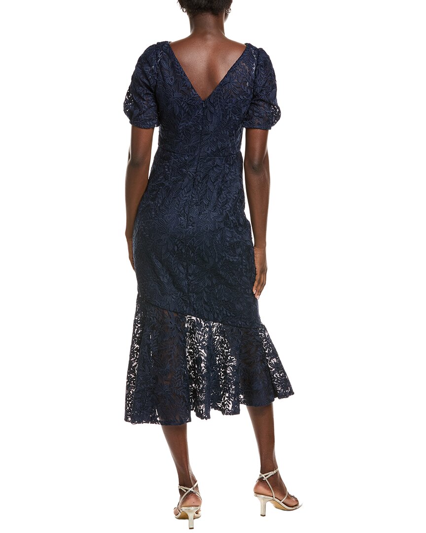 Kay Unger womens Portia Tea-Length Dress, 4, Blue, Women's
