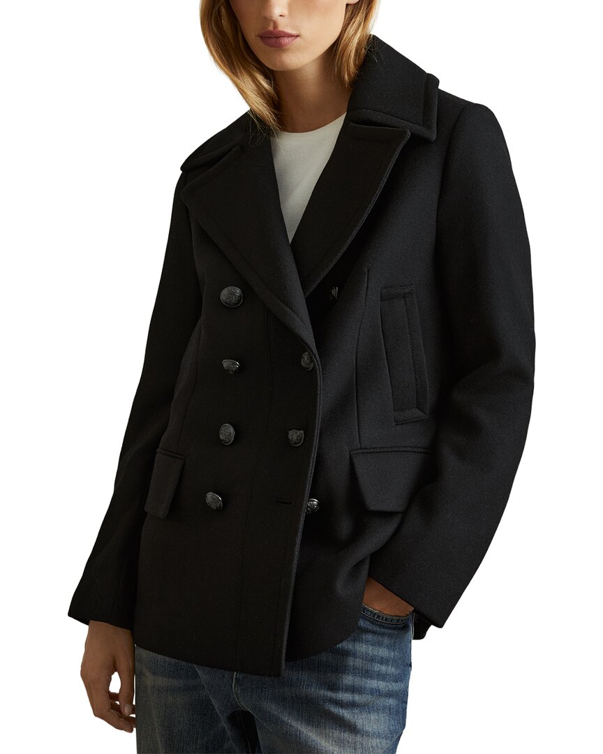 Reiss Lily Wool-Blend Peacoat