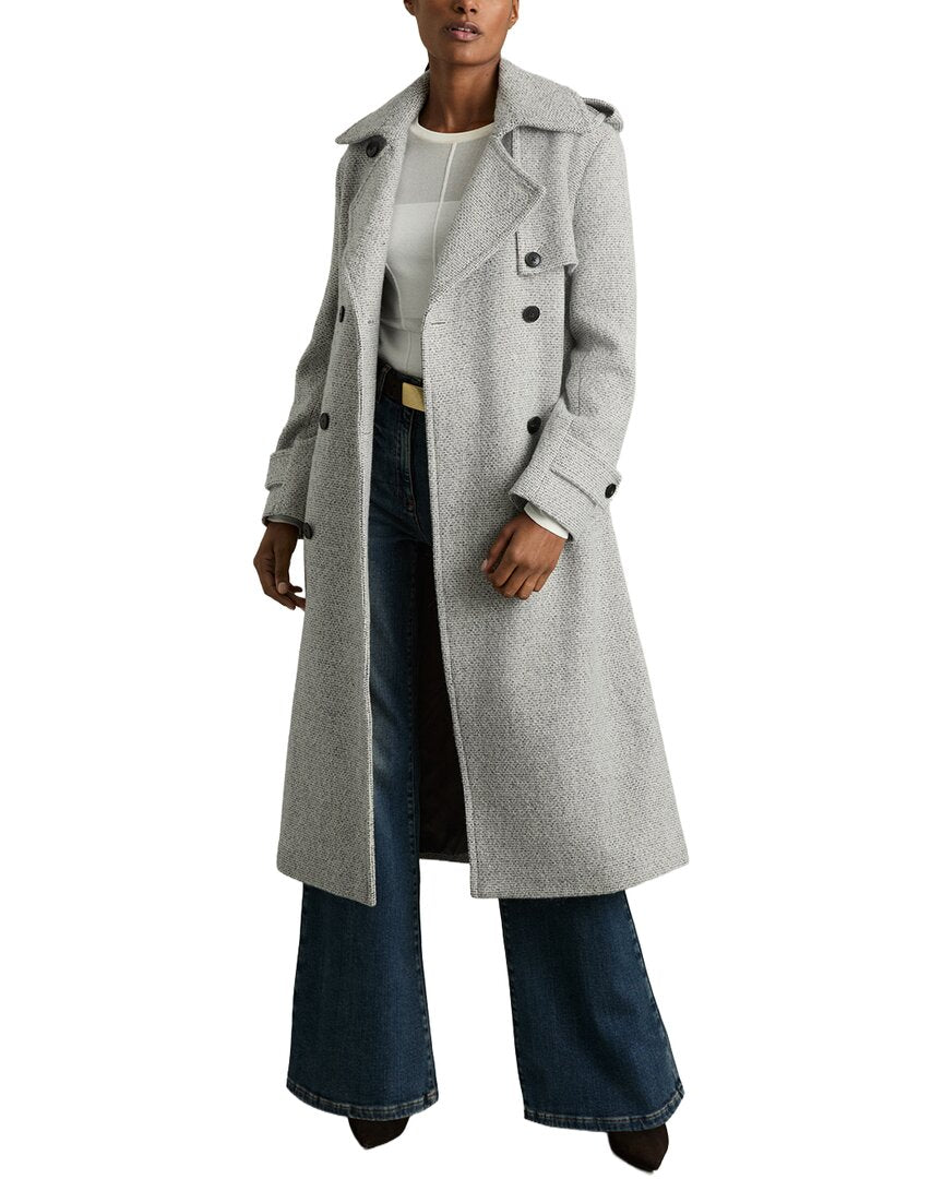 Reiss Reiss Alba Check Wool-Blend Coat