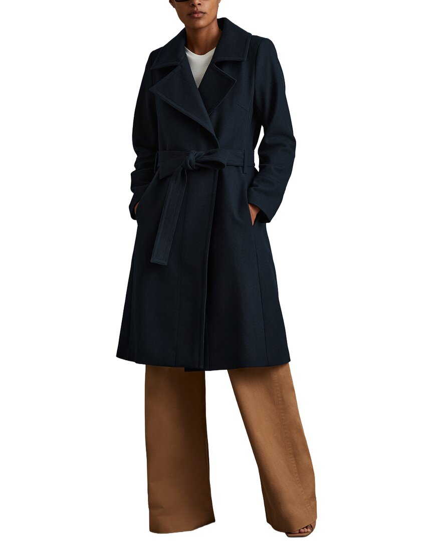 Reiss Rae Mid Length Belted Wool & Cashmere-Blend Coat