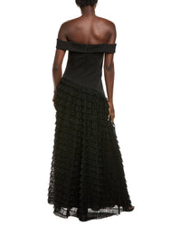 Aidan Mattox Tiered Tulle Frill Maxi Dress
