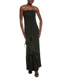 Aidan Mattox Cascading Rose Column Gown