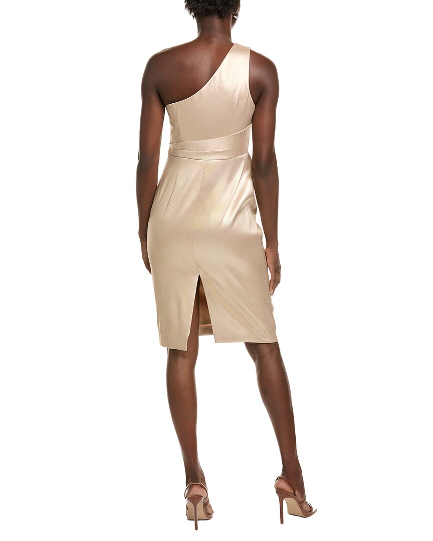 Aiden Mattox Pleated One-Shoulder Midi Dress