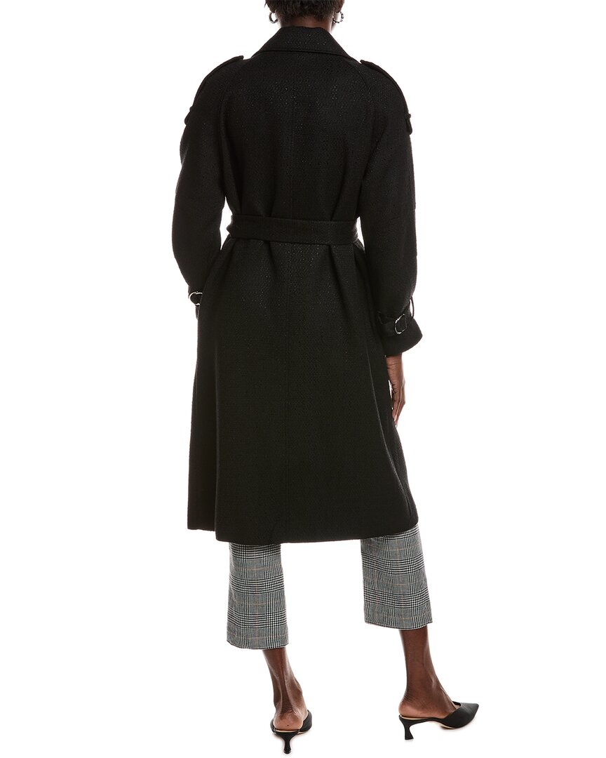 Maje Tweed Trench Coat