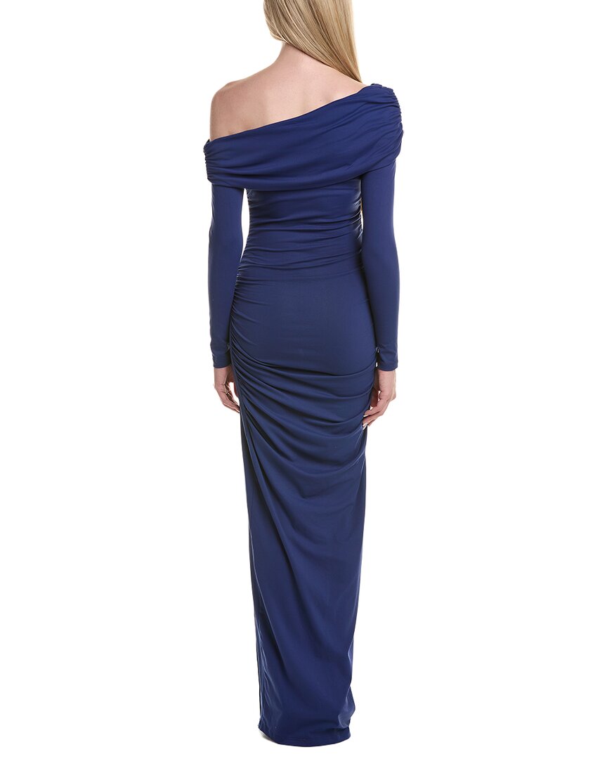 susana monaco off the shoulder dress Susana Monaco One-Arm Off-Shoulder Side Slit Maxi Dress, Grey / Regular 0 (XS)