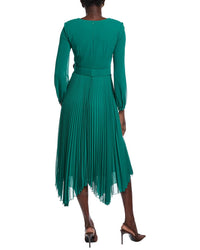 Carla Ruiz Accordion Pleated Midi Dress