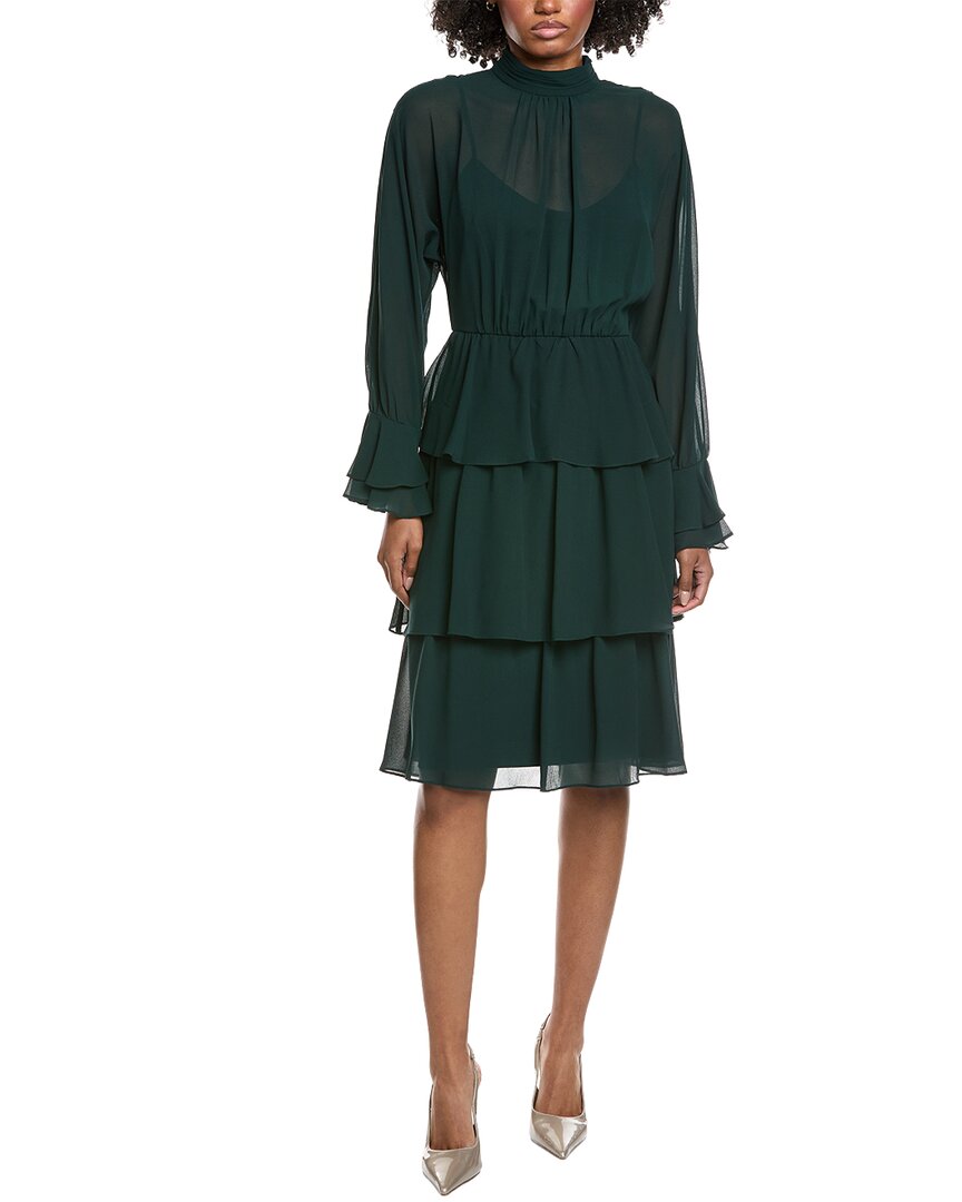 Mikael Aghal Solid Midi Dress