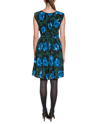 Boden Selina Green Floral Print Ruched Midi Dress