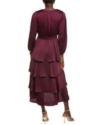 Anne Klein Surplice Tiered Midi Dress