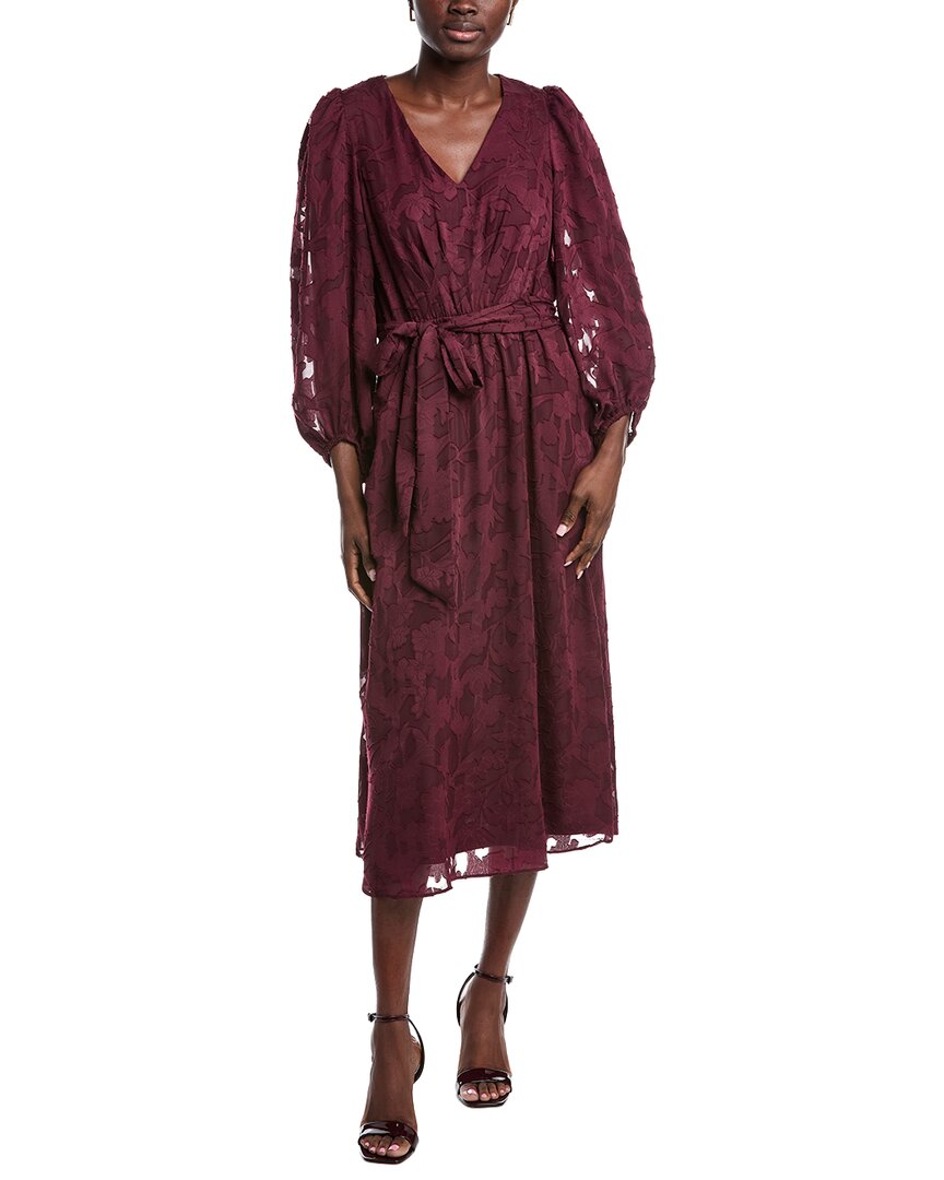 Anne Klein Floral Clip Midi Dress