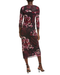 Anne Klein Ruched Mesh Midi Dress