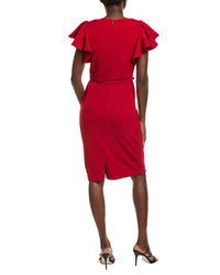 Anne Klein Ruffle Sleeve Scuba Crepe Sheath Dress