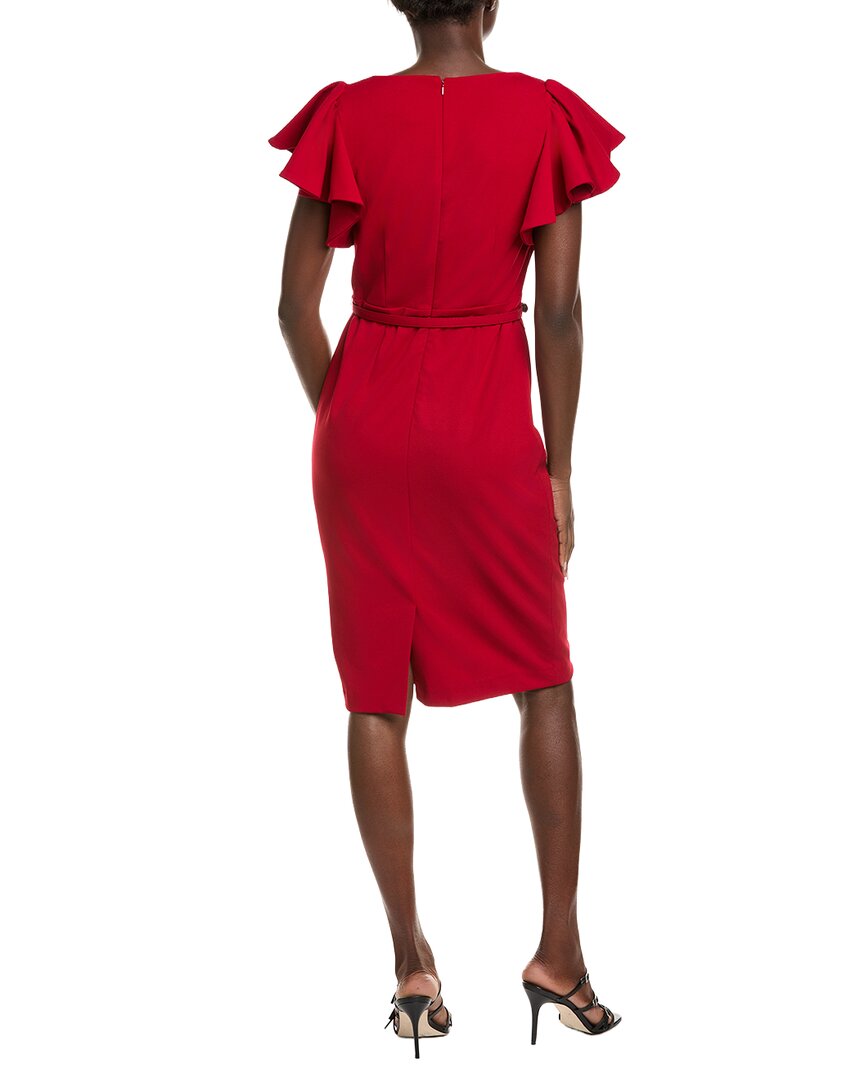 Anne Klein Ruffle Sleeve Scuba Crepe Sheath Dress