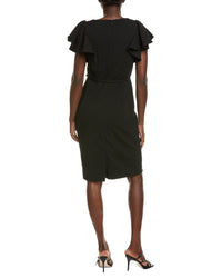 Anne Klein Ruffle Sleeve Scuba Crepe Sheath Dress