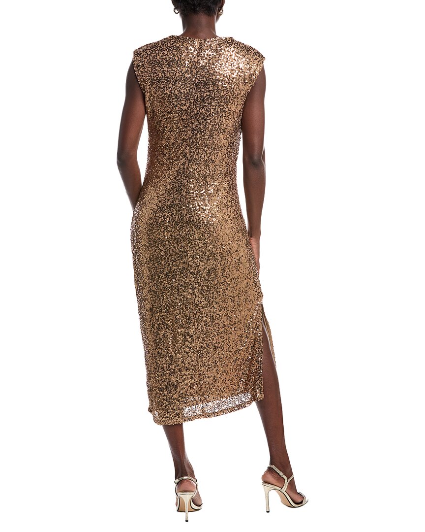 Anne Klein Draped Sequin Midi Dress