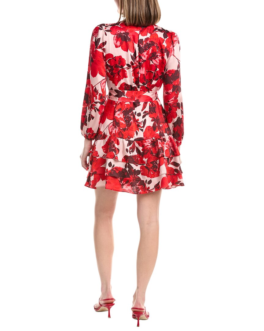 Anne Klein Blouson Sleeve Tiered Flounce Mini Dress