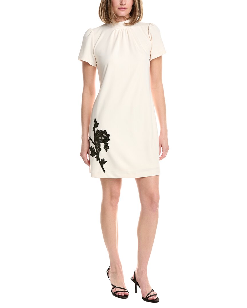 Anne Klein Gathered Mock Neck Shift Dress