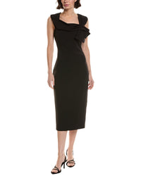 Badgley Mischka Pleated Cocktail Gown